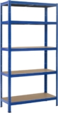 CROWNSHOP Garage Shelving Units 5 Tier Heavy Duty Metal Shelving Unit, Boltless Storage Shelves for Garage, Shed, Warehouse, Workshop & Office (5 Tier Blue, 70 x 30 x 150CM)
