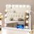 CROWNSHOP Hollywood Vanity Mirror with LED Lights, 58×53 cm, 15 Dimmable Bulbs, 3 Colour Settings, 360 Rotation, 10x Magnification, USB Ports