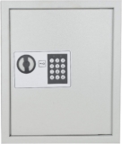 CROWNSHOP Key Safe – Electronic 48 Keys Hooks Wall Mounted Key Safe Box Locker Key Cabinet High-Security Digital Money Keys Lock Box for Home Office