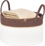 CROWNSHOP Large Cotton Rope Storage Basket 32L Ironing Basket Woven Storage Basket with Handles Ideal for Laundry Blankets Toys & Home Organisation