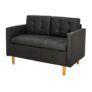 CROWNSHOP Modern 2-Seater Sofa with Hidden Storage, Dark Gray