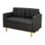 CROWNSHOP Modern 2-Seater Sofa with Hidden Storage, Dark Gray