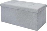 CROWNSHOP Ottoman Storage Bench Footrest Stool Seat Toy Chest Storage Box Folding with Lid Long Shoes Bench Footstool Suitable for Living Room Grey 76 38 38 CM