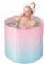 CROWNSHOP Portable Foldable bathtubs for Adults Freestanding Soaking Installation-Free Hot Bath Ice Bath Adult SPA for Student Home Camping (Powder Blue)