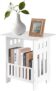 CROWNSHOP Small Side Table Side End Coffee Table Beside lamp Stand Nightstand Storage Shelf for Living Room Bedroom Bathroom Office Hallway White (1PC)