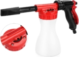CROWNSHOP Snow Foam Sprayer Car Wash Spray Tool Long Gun Use Hose Sprayer 900 ml Cleaning Foam Spray Gun Car Wash Soapy Water Nozzle for Home Garden Watering (Red)