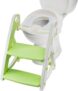 CROWNSHOP Toilet Seat Potty Training Kids Adjustable Potty Ladder Seat for Toilet Training with Steps Handle Soft Cushion Design 2 in 1 Potty Training Toilet Seat (Green)