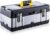 CROWNSHOP Tool Box ToolBox StorageHeavy Duty Stainless Steel Portable Toolbox with Metal Dual Latch Removable Tray Storage Case with Tray and Latch for Small Parts for Tools (19 Inch)