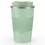 CS COSDDI Travel Mugs, Insulated Coffee Cup with Leakproof Lid – Reusable Coffee Cups Travel – Car Coffee Cup 380 ml