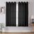 CUCRAF Voile Curtains Black 69 Inch Drop 2 Panels with Eyelet Linen Net Curtains for Windows Sheer Curtains for Bedroom Kitchen Dormitory Home Decoration