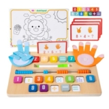 CVARRISE Double-Sided Wooden Learning Toy: Montessori Math with Abacus