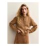 Cable Knit Cardigan – Camel Brown