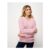 Cable-Knit V-Neck Jumper in Pink