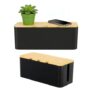 Cable Tidy Box 2-Pack Desk Wire Organizer with Lid