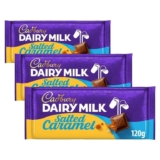 Cadbury Dairy Milk Salted Caramel Chocolate, 120g (Pack of 3) or 1 for £1.24
