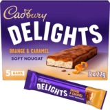 Cadbury Delights Soft Nougat Orange & Caramel Bars 5 x 22g (110g), £1.16/£1.04 with S&S
