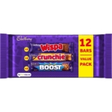 Cadbury Mixed Chocolate Bar Value Pack, 4 x Wispa, 4 x Crunchie & 4 x Boost Bar Multipack 347.2 g – S&S £3.80 / £3.40