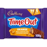 Cadbury Timeout Orange Milk Chocolate Crispy Wafer Multipack of 6 x 18 g – 95p S&S