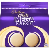 Cadbury White Mega Buttons, White Chocolate Share Pouch 192g, Pack of 1 (S&S £1.84)