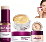 Calcium Volume Multi Balm Stick Under Eye Patch 60ea Calcium Eye Cream Collagen Firming Bundle Set, Eye Hollow Plumping, Smoothing & Depuffing, Long-Lasting Hydration, Daily Anti-Aging Support