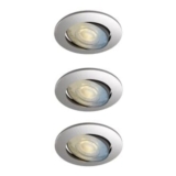 Calex Smart 5W Adjustable Brushed Steel LED Downlight – Pack of 3