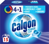 Calgon 4-in-1 Washing Machine Cleaner and Water Softener Tablets, Removes Limescale & Odours, Deep Clean, Units: 15 Tablets, Pack of 1 (Packaging May Vary)