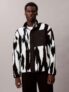 Calvin Klein High Neck Printed Sherpa Jacket, Black (Sizes M/L)