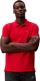Calvin Klein Mens Short Sleeve Monogram Pique Cotton Polo Shirt