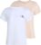 Calvin Klein Womens 2 Pack Monologo Slim Short Sleeve Round Neck T-Shirts