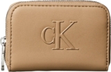 Calvin Klein Womens Purse Bold CK Medium Zip Around with Logo, Brown (Tannin), One Size