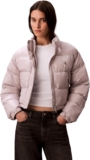 Calvin Klein Womens Shine Cropped Puffer Jacket