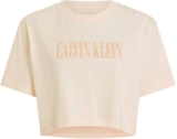 Calvin Klein Womens Short Sleeve Varsity Boxy Cropped T-Shirt Large