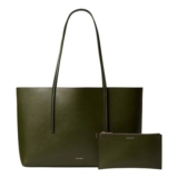 Calvin Klein Womens Tote with Foil Logo, Green, One Size