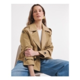 Camel Cropped Trench Coat ( Sizes 20 to 32 Only Available)