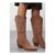 Camel Suede Western Cowboy Calf Boots