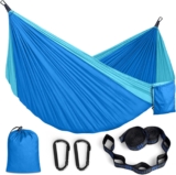 Camping Hammock,295 140cm Hammocks,Portable Hammock with Straps,770Lb Load Capacity, Quick Drying Parachute Nylon Outdoor Hammock,for Travel Hiking Garden Indoor (Blue)
