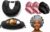 Campoverde Black Pillowcase 3 Pack Pink & Black Sleep Bonnet Set, Travel Pillow Cover for Curly Hair Care