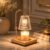 Candle Warmer Lamp with Timer & Dimmer Champagne Crystal Candle Lamp Warmer for Jar Candles, Flameless Fragrance Warmer, Rose Gold Metal & Wood Base, Luxury Decor Gift