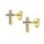Cangall Gold Earrings for Women, Small Sapphire Silver Cross Studs