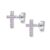 Cangall Purple Silver Cross Stud Earrings