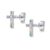 Cangall Silver Stud Earrings for Women, Colorful CZ Cross