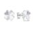 Cangall Sterling Silver Clover Stud Earrings 8mm Purple Cubic Zirconia