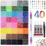 Canvalite 35000Pcs 40 Colors Jelly Rhinestones for Bedazzling, 3mm Multicolor Resin Flatback Gems for Diamond Art, Bedazzler Kit with 3Pcs 15ml Jewelry Glue for Crafting Book Shoes Nail Art