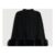 Cape Black Knitted Fur Trim