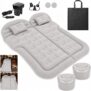 Car Air Mattress Bed, Portable Inflatable Car Mattress with Pillow for Camping, Travel, RV, Minivan, MPV, and Trunk Sleeping (Grey)