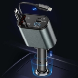 Car Charger Cigarette Lighter USB C & Lightning 4 in 1 56W with 2 Retractable Cables – Sold by GUOPING-Y / FBA – Prime Exclusive