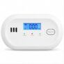 Carbon Monoxide Alarm with Digital Display, Battery Powered CO Detector with Replaceable AA Batteries, 10-Year Sensor Life, 85 dB Alert, EN 50291, for Home & Travel, 1 Pack