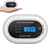Carbon Monoxide Detector with LCD Digital Display, CE Certified CO Alarm with Sealed in 10 Year Battery, Standalone Audible CO Detector for Home,Black,1 Pack