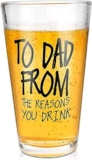 Careign Fathers Day Cup Gifts from Daughter Son,16OZ Beer Glasses,Fathers Day Presents for Dad Daddy Grandad,Dad Birthday Gifts for Husband Men Him Stepdad on Christmas Anniversary