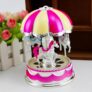 Carousel Horse Music Box,Colorful Changing LED Lights Musical Snow Globe,Musical Ornament Gifts for Women Girls Mom Daughter Birthday Mothers Day Valentines Day(Pink,Dome)